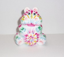 Fenton Glass Tie Dye Tye Dye Colorful Hippo Figurine Ltd Ed #7/100 JK Spindler