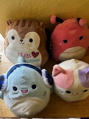 Squishmallows Med 4 Nic Squirrel Andreina Butterfly Sharon Shark Nell Cat Used