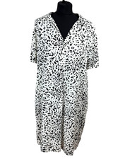 George Lightweight Shirt Dress Women’s UK Size 14 Animal Print Collared White 