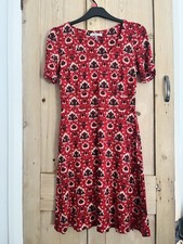 Red Floral Print Pretty Dress Size 12 Curvy/Really Curvy Pepperberry Bravissimo