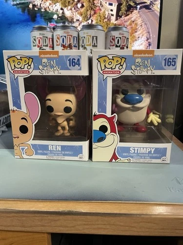 Funko Pop Animation Ren and Stimpy #164 & #165 Vinyl Figures - New