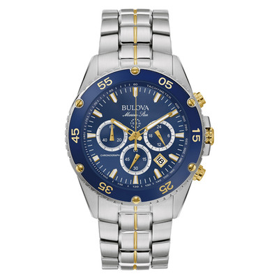 Bulova 98B400 Men's Marine Star Blue Dial Chronograph Watch Stainless steel Band