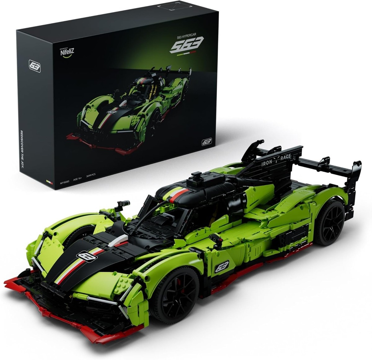 Nifeliz S63 1:8 Hypercar Building Set, 3699 PCS Collectible Model