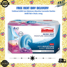 UniBond AERO 360 Moisture Absorber Lavender Garden Refill Tab 4 Pack x 450g