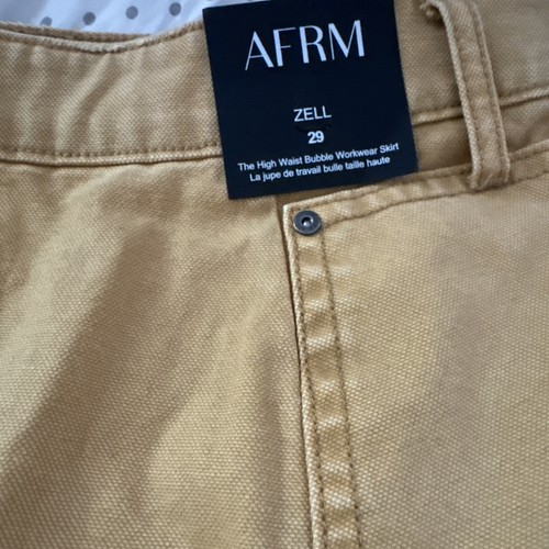 AFRM NWT Denim Ruched Mini Bubble Hem Club Rave Sz 29 Damaged Read - Picture 5 of 6