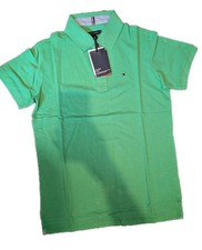 Tommy Hilfiger Green Polo Shirt Mens Short Sleeve Cotton Pique Logo New With Tag