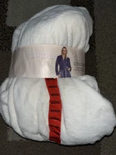 NWT Carole Hochman Ivory Soft Plush Long Wrap Robe Med