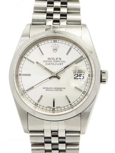 ROLEX Datejust 16200 36mm Silver Dial Stainless Steel Sapphire...