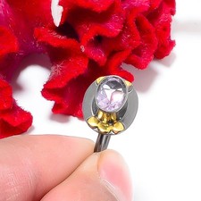 Purple Amethyst - Brazil Black And Gold Plated 925 Sterling Silver Ring S.8 R166