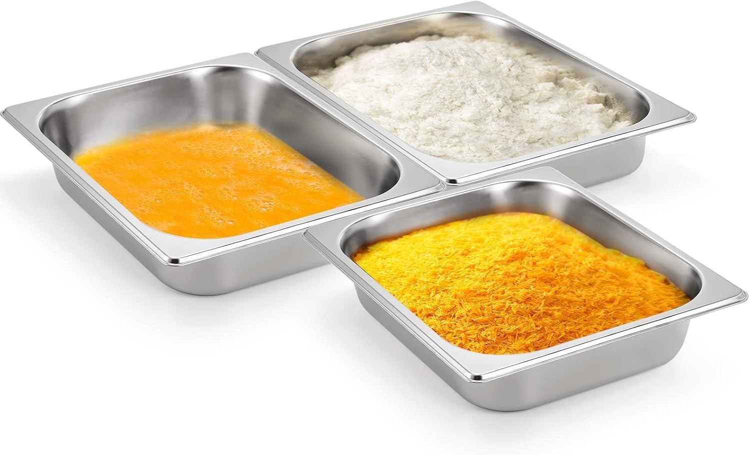 4 PCS Half Size Hotel Pans 2.5 Inch Deep 1/2 Size Stainless Steel Buffet