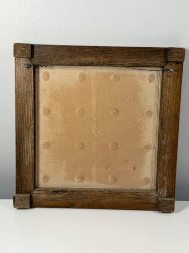 Vintage Piemme Blue & White Chicken Tile Trivet Wood Framed Farmhouse Wall Art image 3