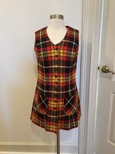 Vintage Bobbie Brooks Red and Yellow Plaid Button Down Dress