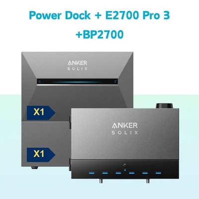 Anker SOLIX Power Dock Multisystem mit Anker Solarbank 3 E2700 Pro + BP2700 Akku