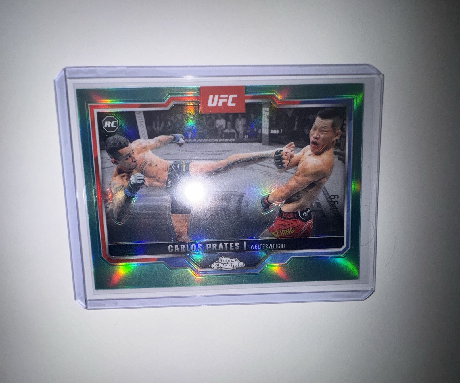 2025 Topps Chrome UFC - Carlos Prates #40 Aqua Refractor /199 (RC)