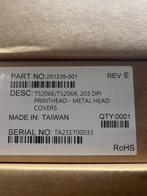 251235-001/250002-001 - PRINTRONIX T5206E/T5206R Printhead 6'',203dpi. NEW IN BOX