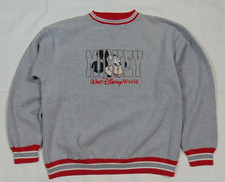 Vintage Walt Disney World Mickey Mouse Sweatshirt Gray Red 90's Unisex Large L