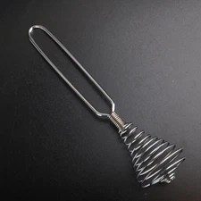 8" Stainless French Spring Coil Whisk - Wired Whipped Cream Egg Beater Blender