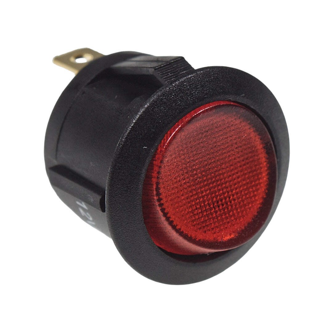 W4 12v Single Pole Rocker Switch On/Off Red Illuminated 37210 Caravan Motorhome