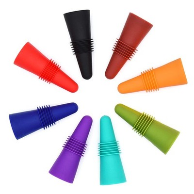 8 Pcs Reusable Silicone Wine Stoppers Beverage Bottle Stopper with Grip..