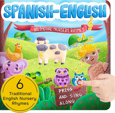 Bilingual Spanish Books for Toddlers 1-3, Six 6 Nursery Rhymes in Spanish  En