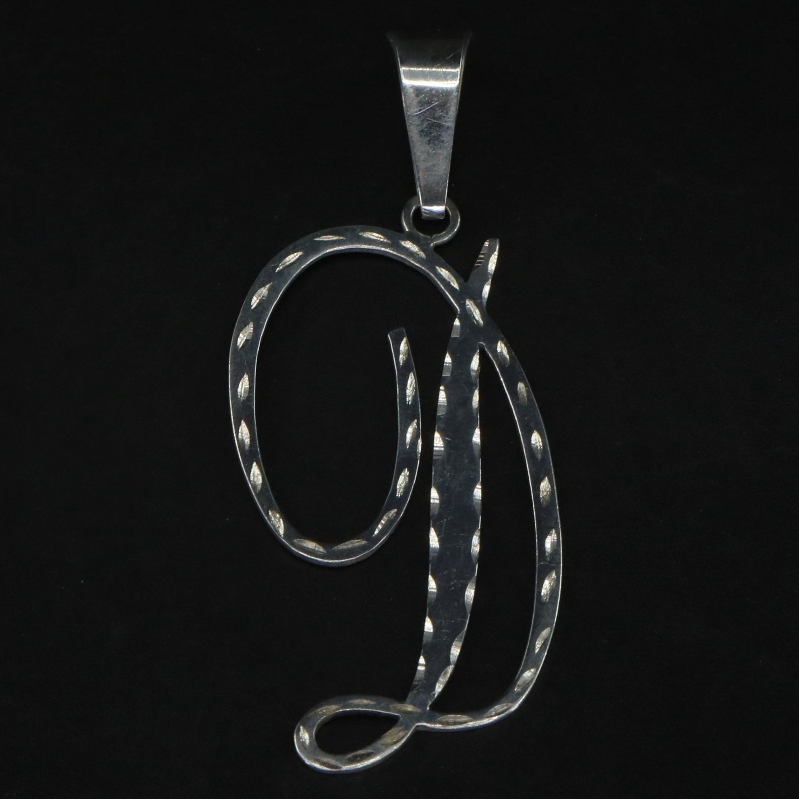 Sterling Silver - Diamond-Cut Cursive Initial "D"… - image 2