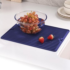 DISH DRYING MAT FLEXIBLE SILICONE DRYING MAT FOR KITCHEN COUNTER HEAT RESISTANT