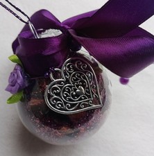 Love witch ball, purple roses & ribbon, amethyst, heart, Valentine