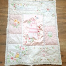 Disney Baby Blanket Princess Castle pink satin Quilt Comforter Little Dreamer
