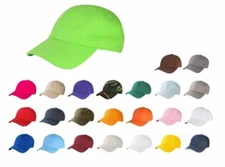 100% Cotton Plain Adjustable Baseball Dad Cap Curved Visor Polo Solid Blank Cap