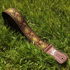 Vtar Handmade Psychedelic Brown Sugar Vegan Guitar Bass Strap