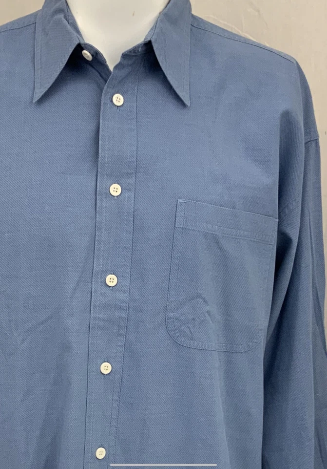 Camisa para hombre Nordstrom estilo natural 15 34 azul algodón Hong Kong como nueva YGI Q1-141 Foto 3 de 4