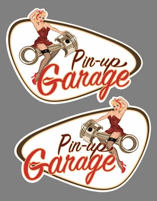 2er Set Retro Aufkleber Pin Up Klein Old School Motorcycles Sticker Vintage #8 - Bild 1 von 4