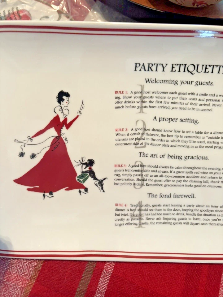 Pottery Barn Disney Plate Holiday Party Platter Christmas Santa tray appetizer ! - Image 2 of 4