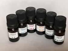 Kit 6 test testeur réactif or 9 14 18 et 24K argent platine acide