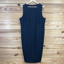 J Crew Sheath Dress 20 Tall Black Career Stretch Crepe Lined Pencil BK701 B138