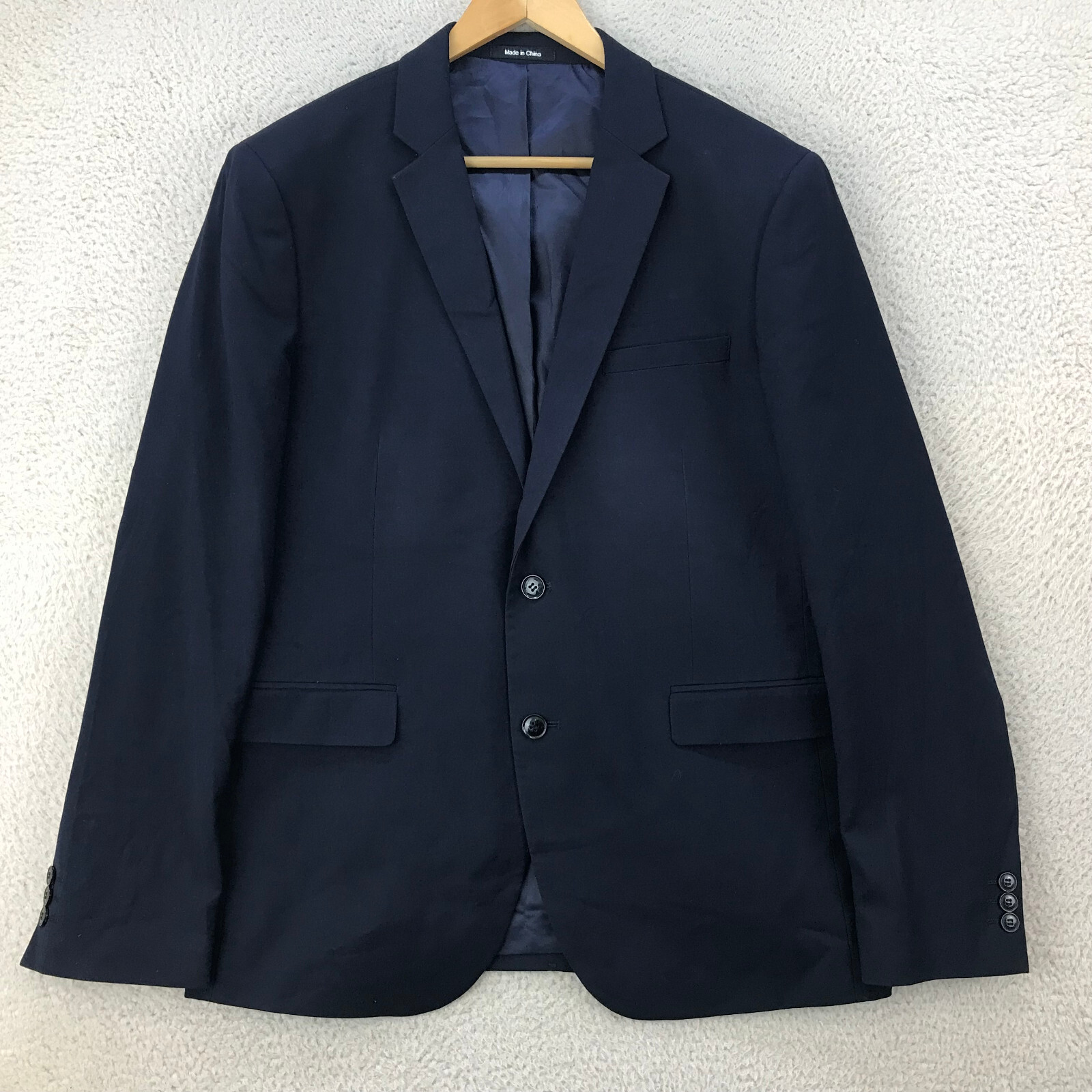 Primark Navy Blue Polyester Blend Luxury Design Blazer Jacket Men