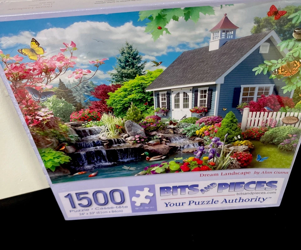 Acogedora casa caprichosa rompecabezas de Alan Giana 1500 piezas tamaño 24" x 33" nuevo sellado Foto 4 de 4