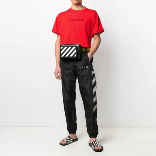 Off-White Red Pascal Hand Gun Logo Oversized T-Shirt | Size S SS21 RRP $330 image 4