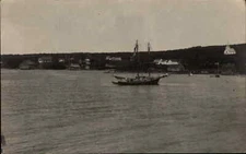 Lookout ME Maine Knox County Ship & Shorefront Homes Real Photo Postcard