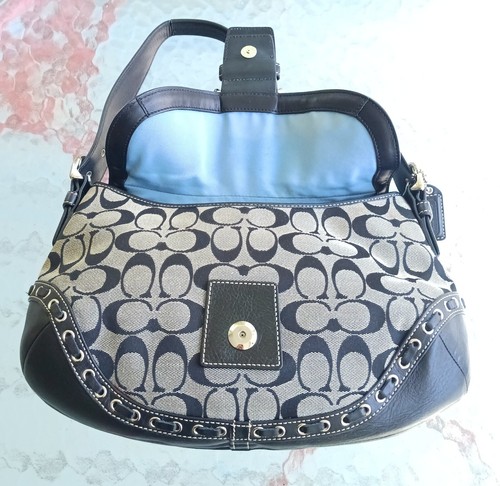 Coach 10425 MEDIUM Vintage Soho Black Leather, Tweed and Signature C Canvas - Picture 13 of 19
