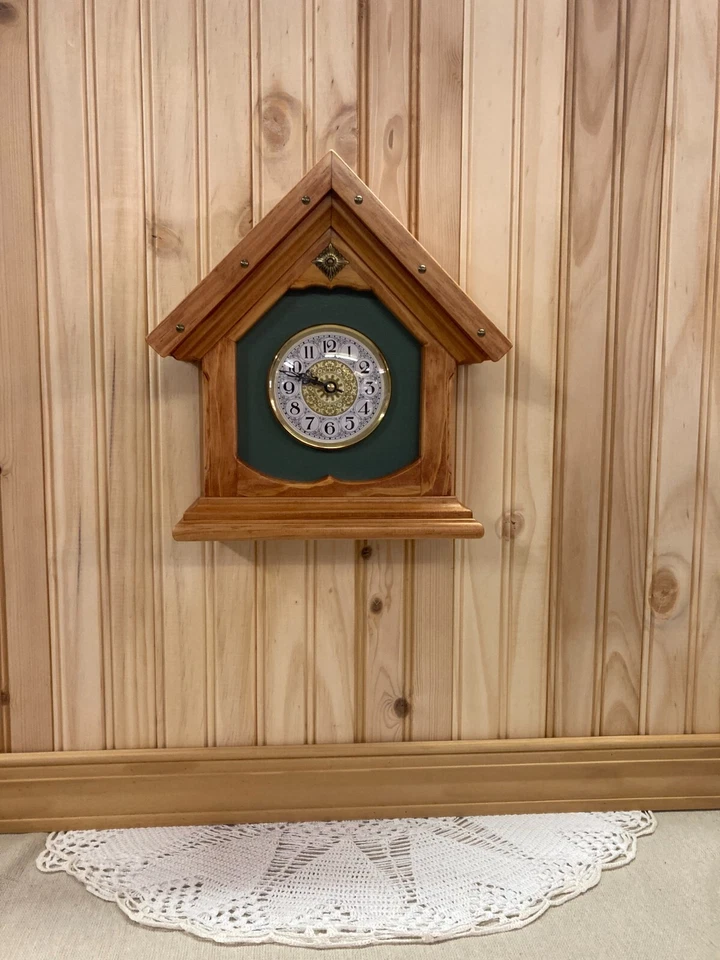 handmade wooden clocks desk one of a kind design free standing or hangs on wall - Image 4 of 4