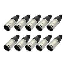 10 pcs NC5MX XLR 5 Pole Male Cable Connector Replacement for Neutrik