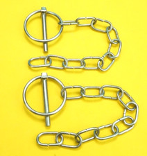 2 x 6mm STAINLESS STEEL Lynch Pin & Chain Ifor Williams Trailer & Horse Box