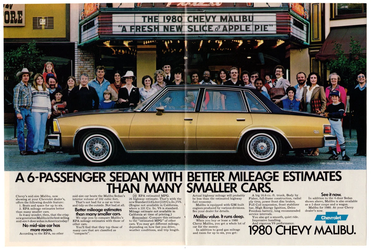 1980 CHEVROLET Malibu Classic Sedan Vintage Original centerfold
