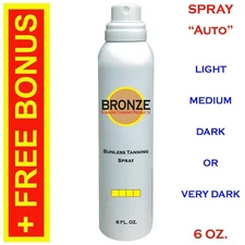 BRONZE - Sunless Self Tanning Spray (Auto) - 6 oz + Mitt, Gloves & Best Tanner