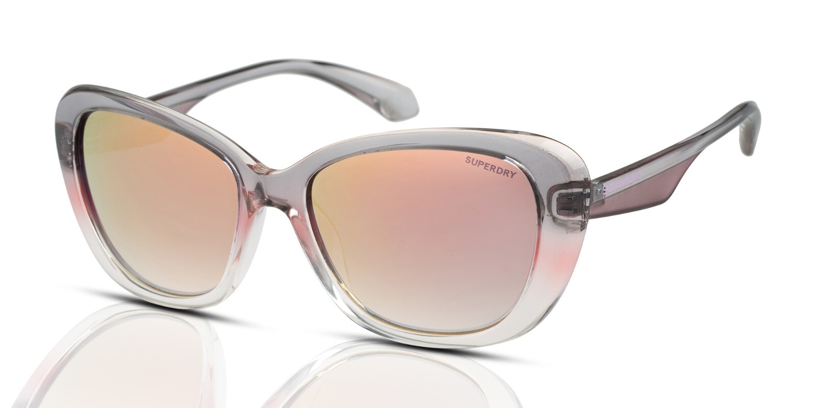 Superdry Sunglasses Women's SDS-5022 108 Grey-Pink Crystal/Pink Mirror