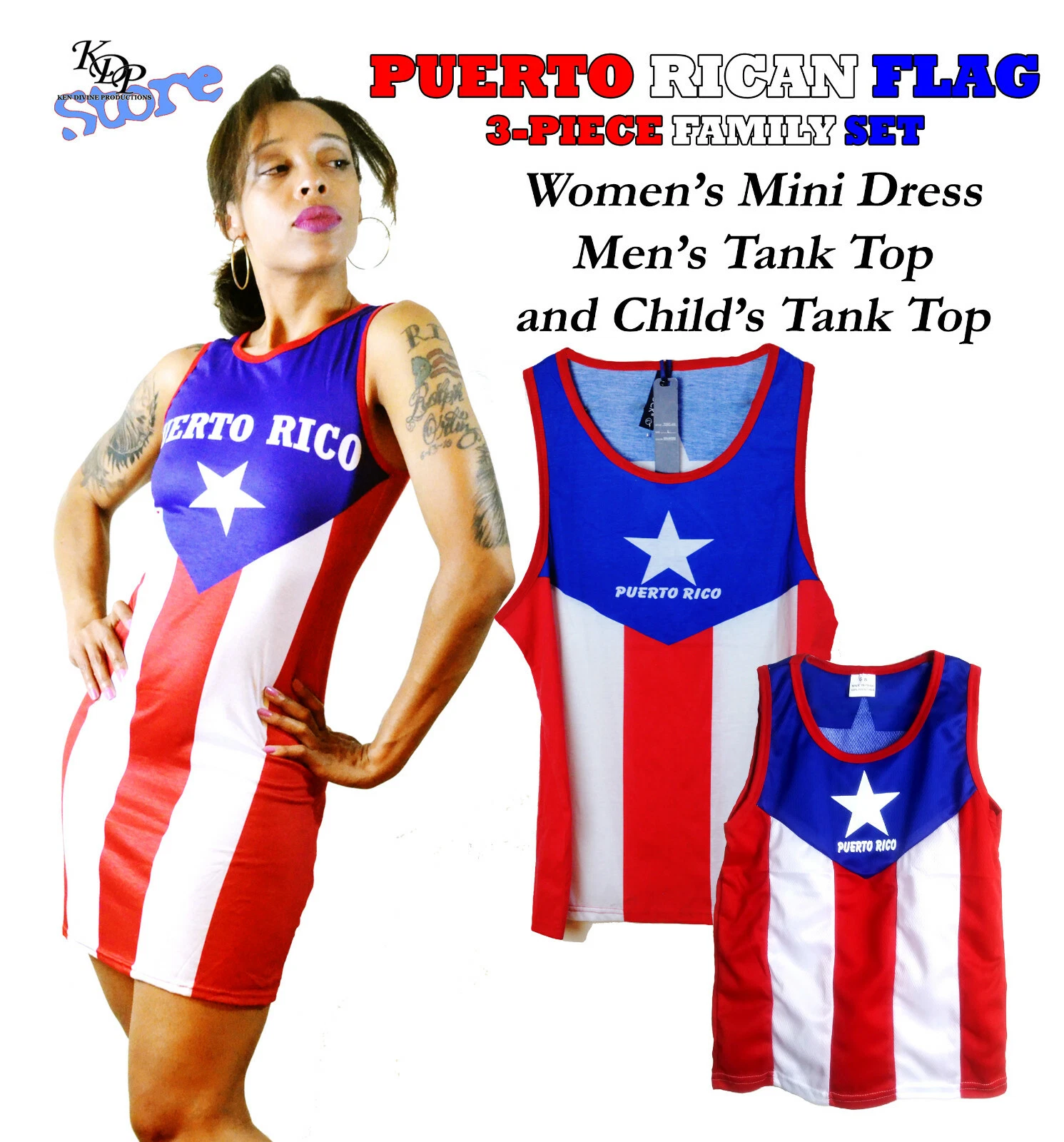 Puerto Rican Flag Family Dress & Shirts Set
Opens in a new window or tab