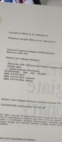 Webster's New Collegiate Dictionary (1980, Hardcover) - Picture 4 of 4