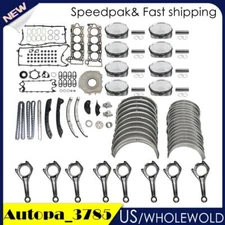 AJ133 Engine Piston Gasket w/ Rods & Timing Kit Fit For Jaguar Ranger Rover 5.0L