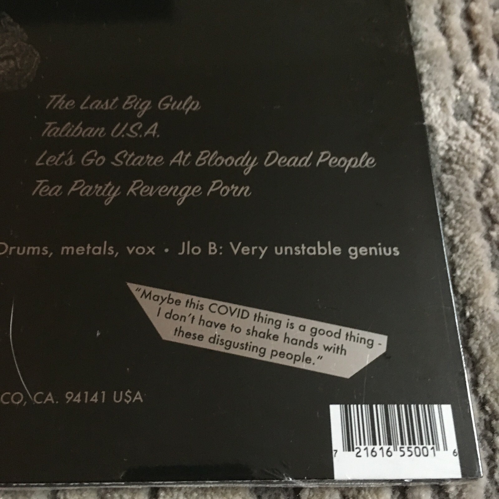 Jello Biafra Tea Party Revenge Porn Virus 500 SEALED STICKER Dead